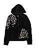 Justice Print Black Zip Up Hoodie Size 16 - photo 1