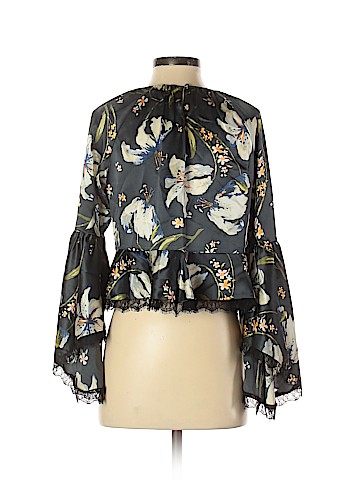 Cinq à Sept Long Sleeve Silk Top (view 2)