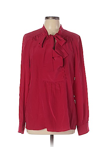 BCBGMAXAZRIA Long Sleeve Silk Top (view 1)