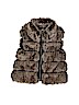 Deux Par Deux Brown Faux Fur Vest Size 7 - photo 1