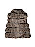 Deux Par Deux Brown Faux Fur Vest Size 7 - photo 2