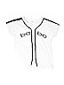 Bebe 100% Cotton Graphic White Short Sleeve Blouse Size 14 - photo 1