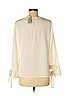 Banana Republic 100% Polyester Ivory Long Sleeve Blouse Size M (petite) - photo 2