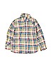 Hanna Andersson 100% Polyester Plaid Green Long Sleeve Button-Down Shirt Size 120 cm / US 6X - photo 1