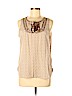 Ann Taylor LOFT Outlet 100% Rayon Tan Sleeveless Blouse Size M (petite) - photo 1