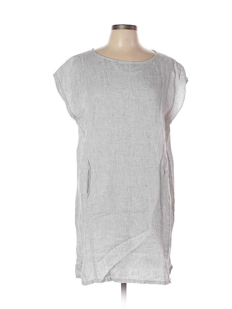 Eileen Fisher 100% Linen White Casual Dress Size L (petite) - photo 1