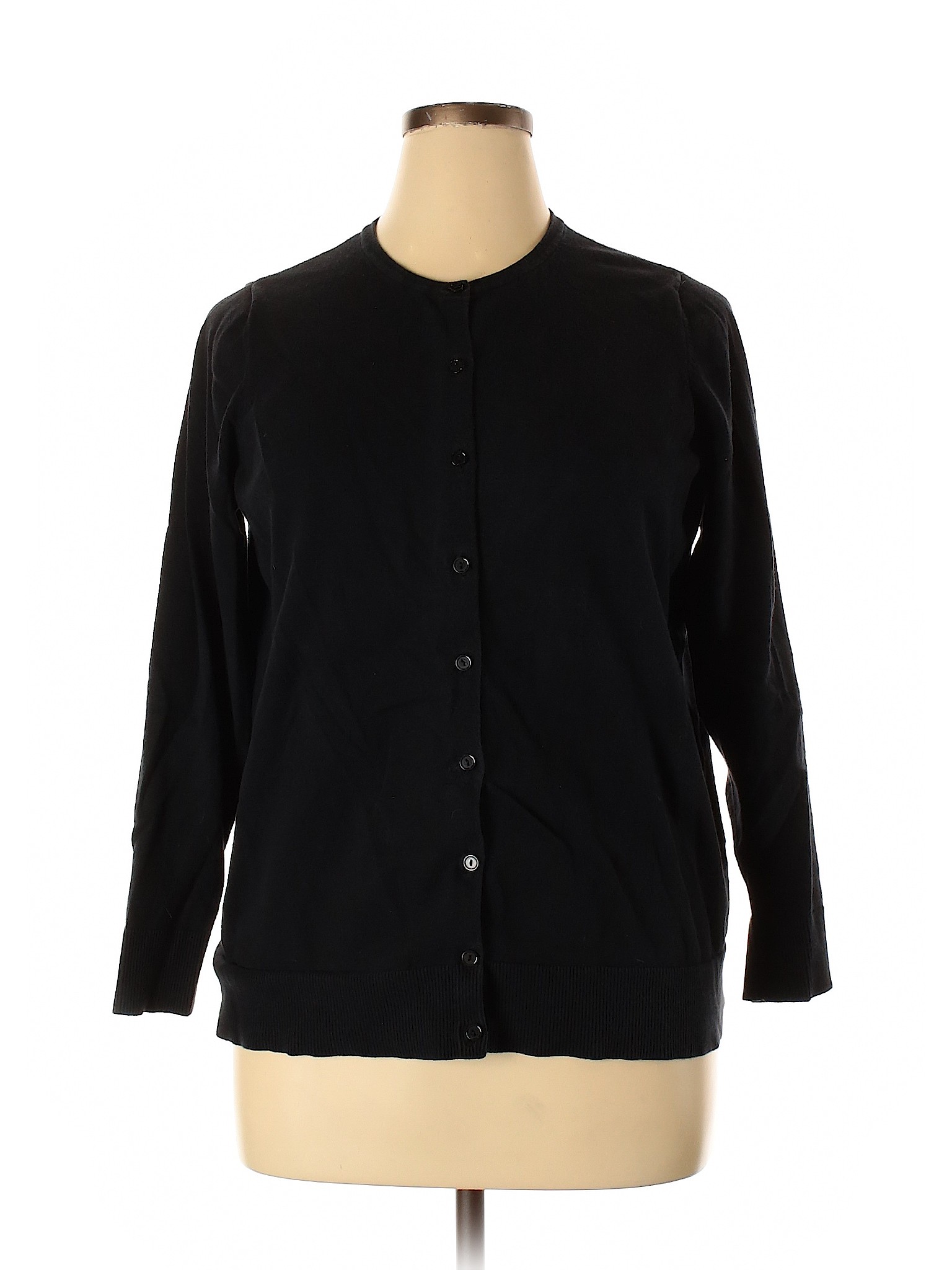 Croft & Barrow Solid Black Cardigan Size 1X (Plus) - 86% off | thredUP