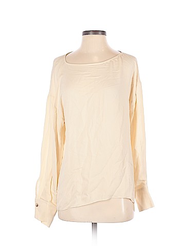 Theory Long Sleeve Silk Top (view 1)