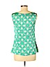 Ann Taylor LOFT 100% Cotton Teal Sleeveless Blouse Size 8 - photo 2
