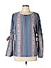 Lauren Conrad 100% Polyester Blue Long Sleeve Blouse Size L - photo 1