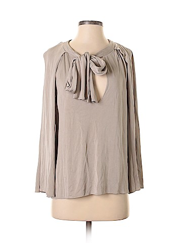 Elizabeth and James Long Sleeve Silk Top (view 1)