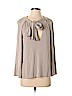 Elizabeth and James 100% Silk Gray Long Sleeve Silk Top Size XS - photo 1
