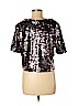 H&M 100% Polyester Black Short Sleeve Blouse Size M - photo 2