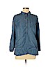J.jill 100% Lyocell Blue Long Sleeve Button-Down Shirt Size M (petite) - photo 1