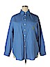 Lauren by Ralph Lauren 100% Cotton Blue Long Sleeve Button-Down Shirt Size 20 - photo 1
