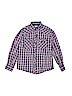 pd&c 100% Cotton Checkered-gingham Blue Long Sleeve Button-Down Shirt Size 8 - photo 1