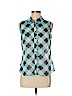 Banana Republic 100% Polyester Blue Sleeveless Blouse Size 8 (petite) - photo 1
