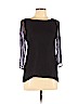 Parker 100% Silk Black 3/4 Sleeve Silk Top Size L - photo 1