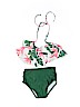 Unbranded Floral Green Two Piece Swimsuit Size 90 cm / US 12-24 MO - photo 1