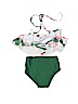 Unbranded Floral Green Two Piece Swimsuit Size 90 cm / US 12-24 MO - photo 2