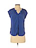 Daniel Rainn 100% Silk Blue Short Sleeve Silk Top Size S (petite) - photo 1