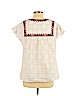 kopal 100% Cotton Ivory Short Sleeve Blouse Size L - photo 2