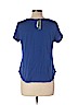 Covington 100% Polyester Blue Short Sleeve Top Size L (petite) - photo 2