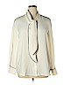 Ann Taylor 100% Polyester Ivory Long Sleeve Button-Down Shirt Size XL - photo 1