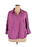 Lane Bryant Purple 3/4 Sleeve Button-Down Shirt Size 22 - 24 Plus - photo 1