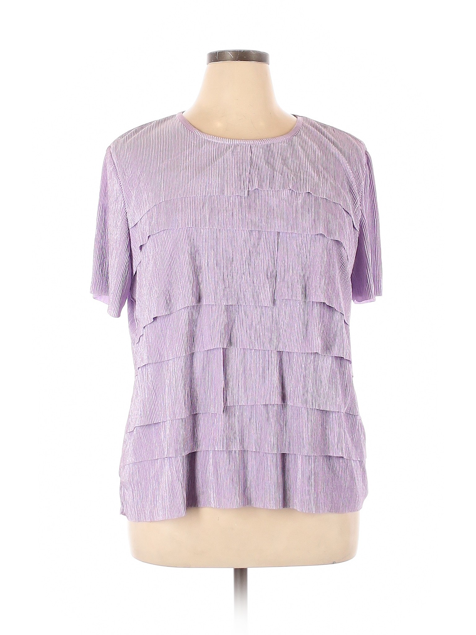 Alfred Dunner Women Purple Short Sleeve Blouse XL | eBay