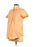 Duo Maternity Orange Short Sleeve Button-Down Shirt Size L - photo 1