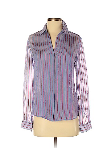 Theory Long Sleeve Silk Top (view 1)