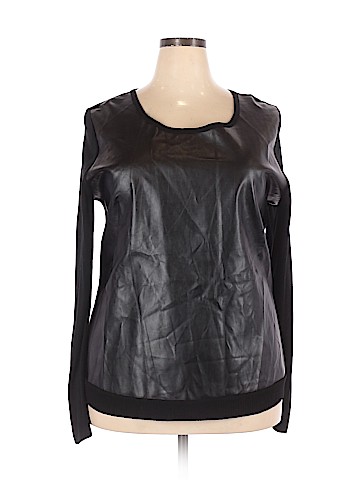 Ashley Stewart Faux Leather Top (view 1)
