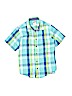 Wrangler Jeans Co 100% Cotton Checkered-gingham Green Short Sleeve Button-Down Shirt Size L (youth) - photo 1