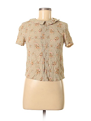 Topshop Short Sleeve Silk Top (view 1)