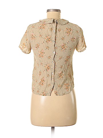 Topshop Short Sleeve Silk Top (view 2)