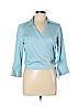 Statements Blue Long Sleeve Blouse Size 12 - photo 1