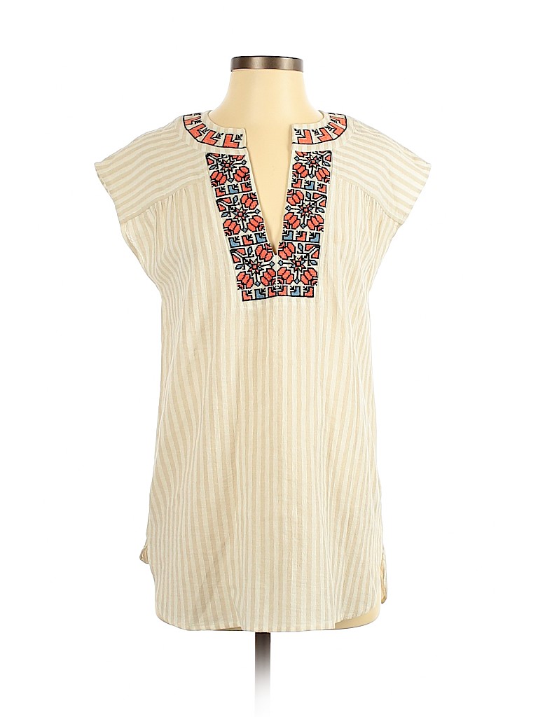 Madewell 100% Cotton Tan Short Sleeve Blouse Size XS - photo 1