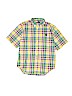 Chaps Plaid Yellow Short Sleeve Button-Down Shirt Size 10 - 12 - photo 1