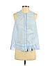Saks Fifth Avenue Blue Sleeveless Button-Down Shirt Size S (petite) - photo 1