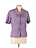 Miss Dorby Purple Short Sleeve Button-Down Shirt Size 14 (petite) - photo 1