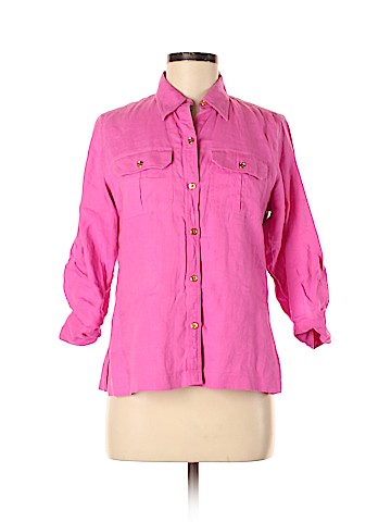Lauren by Ralph Lauren 3/4 Sleeve Button-Down Shirt (view 1)
