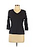 Faconnable 100% Cotton Black 3/4 Sleeve Top Size M - photo 1