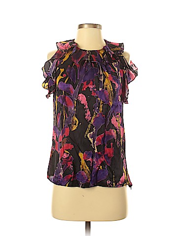Milly Short Sleeve Silk Top (view 1)