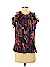 Milly 100% Silk Purple Short Sleeve Silk Top Size 4 - photo 1