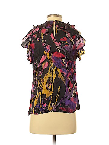 Milly Short Sleeve Silk Top (view 2)