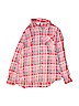 Gap 100% Cotton Plaid Pink Long Sleeve Button-Down Shirt Size 14 - 16 - photo 1
