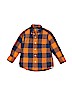 Crewcuts 100% Cotton Checkered-gingham Orange Long Sleeve Button-Down Shirt Size 3T - photo 1
