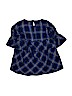 Assorted Brands Checkered-gingham Blue 3/4 Sleeve Blouse Size 16 - 18 - photo 2