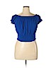 Express 100% Rayon Blue Short Sleeve Blouse Size XL - photo 1